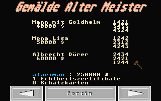 Grosse Kunstauktion (Der) atari screenshot